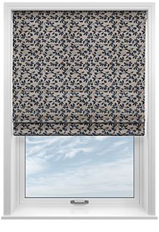 Oak Leaves Velvet, Monochrome - Roman Blind